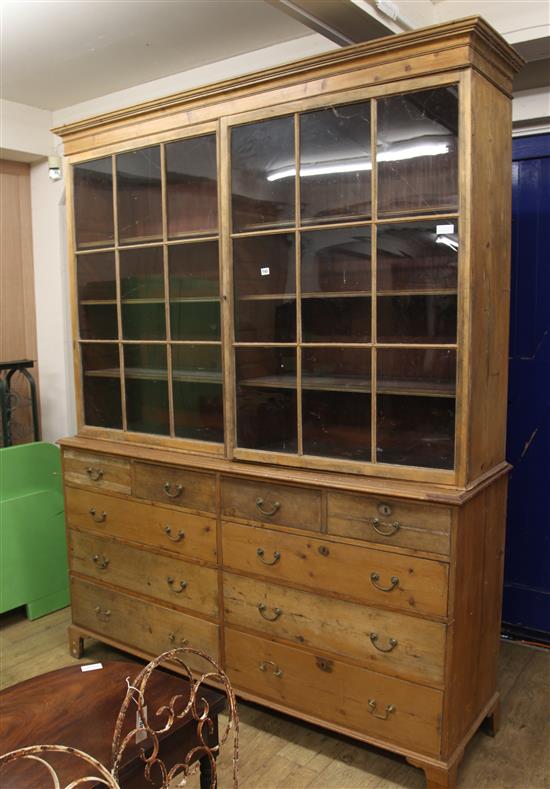 A George III pine housekeepers cupboard W.186cm